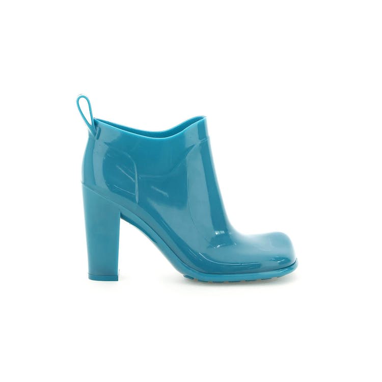 Image of Bottega Veneta Shine Rubber Ankle Boots Blue