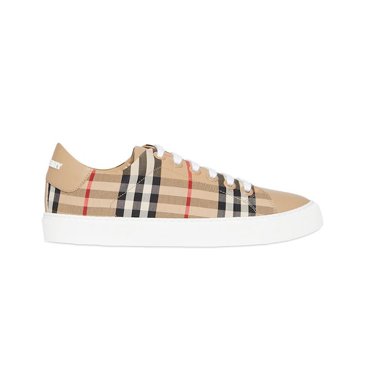 Image of Burberry Bio-based Sole Vintage Check and Leather Sneakers Archive Beige (W)