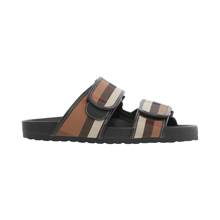 Image of Burberry Check Sandals Birch Brown Black