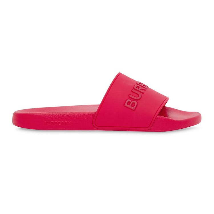 Image of Burberry Embossed Logo Slides Bright Red