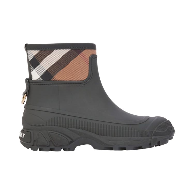 Image of Burberry House Check Rain Boots Black Archive Beige (W)