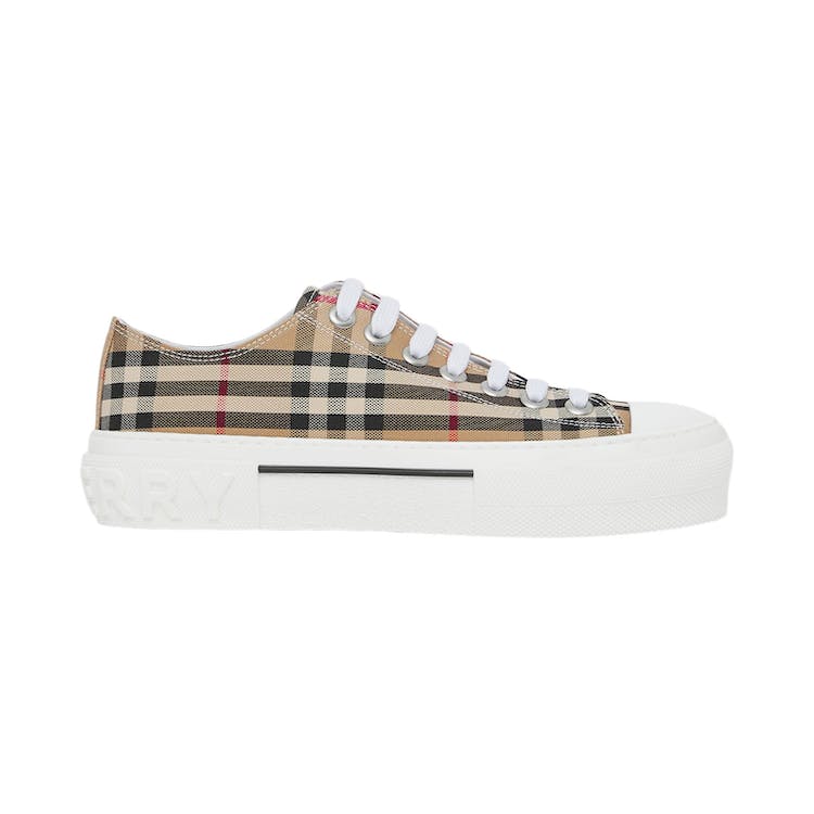 Image of Burberry Vintage Check Cotton Sneakers Archive Beige White (W)