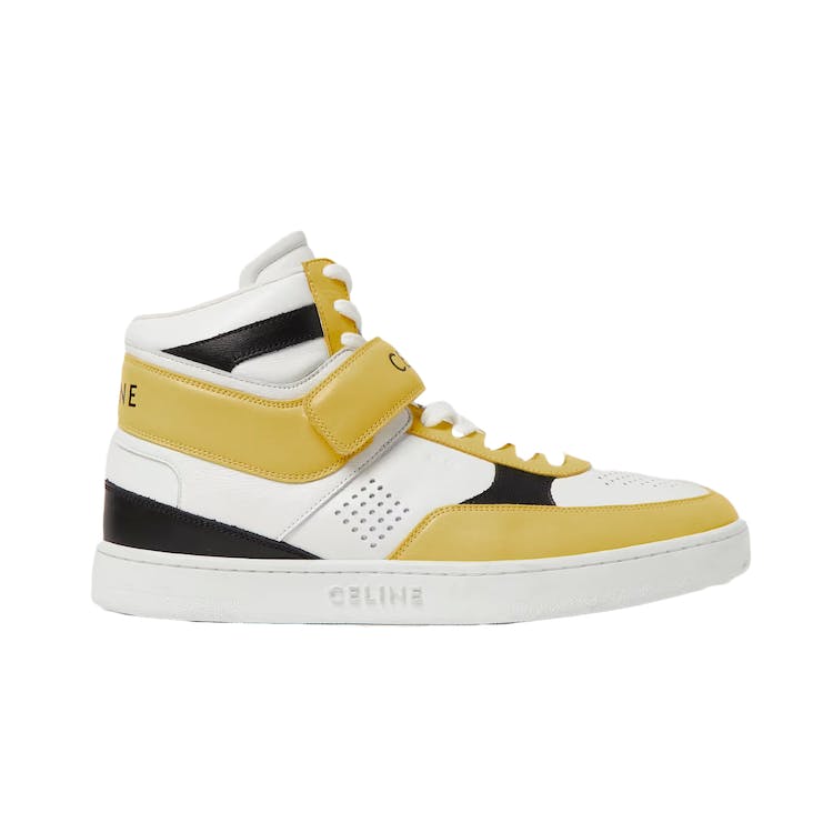 Image of Celine CT-03 Leather High-Top Sneakers Yellow White Black