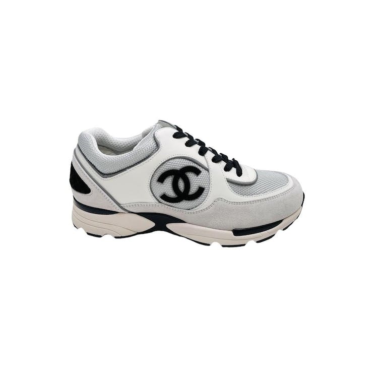 Image of Chanel CC Logo Trainer White Leather