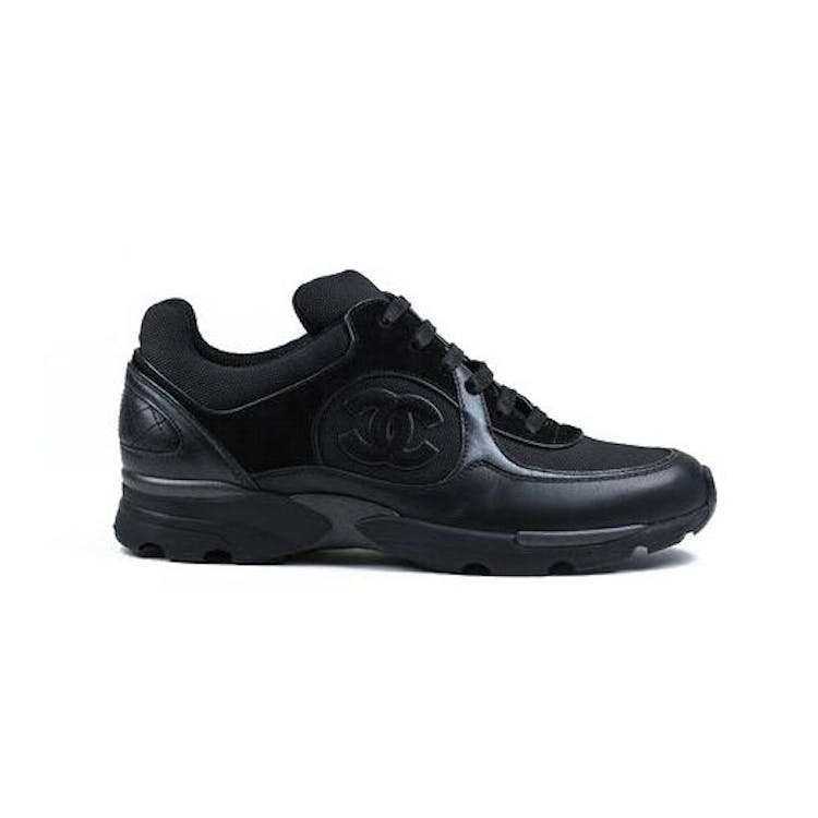Image of Chanel Low Top Trainer CC Triple Black Leather