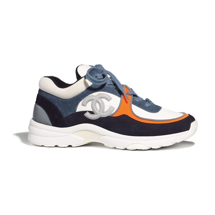 Image of Chanel Low Top Trainer CC White Navy (W)