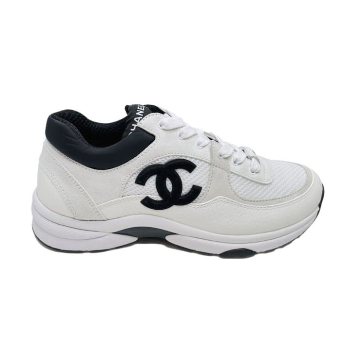 Image of Chanel Low Top Trainer Suede White Black (W)