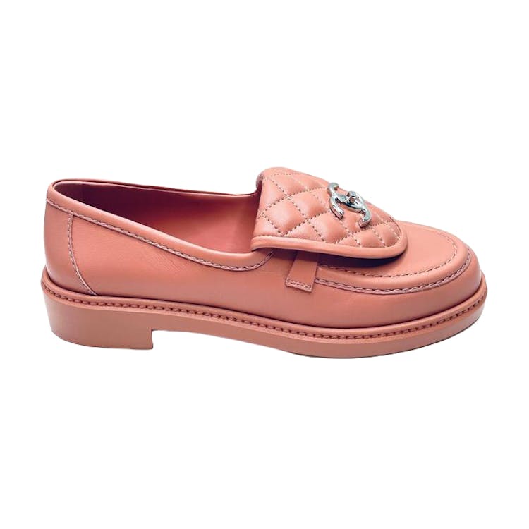 Image of Chanel Quilted Tab Loafers Pink Leather