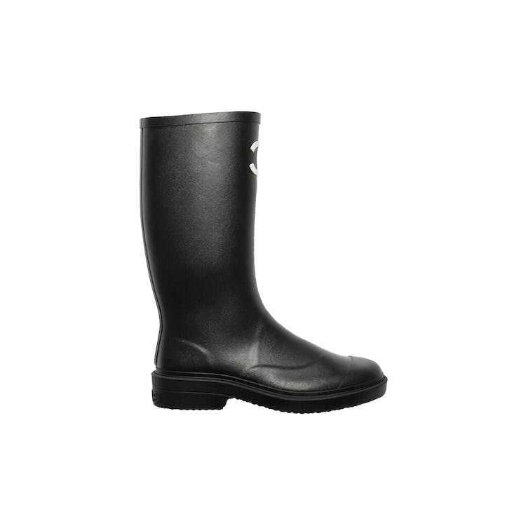 Image of Chanel Rubber Rain Boots Black