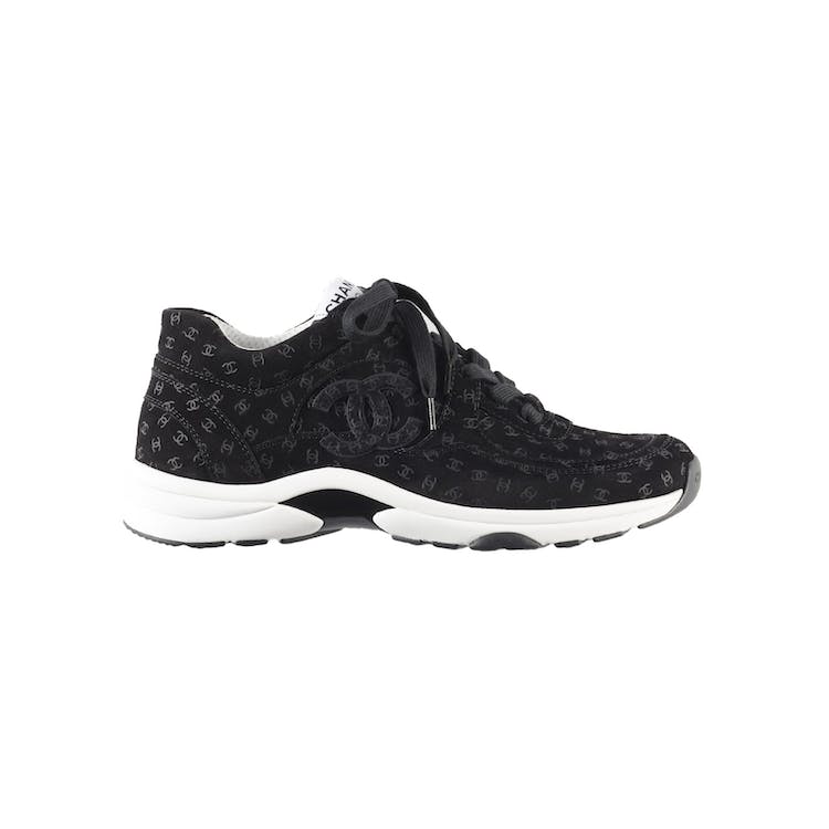 Image of Chanel Suede Trainer Printed CC Black (W)