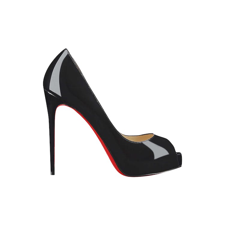Image of Christian Louboutin New Very Prive 120 Pump Black Patent Leather