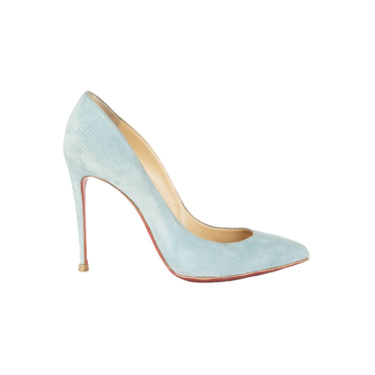 Image of Christian Louboutin Pigalle Pump 100mm Dusty Blue Suede (W)