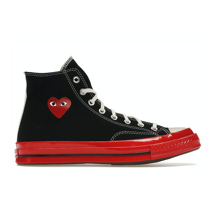 Image of Converse Chuck Taylor All-Star 70 Hi Comme des Garcons PLAY Black Red Midsole