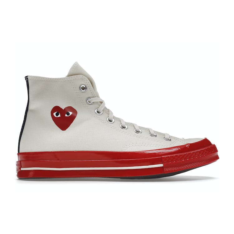 Image of Converse Chuck Taylor All-Star 70 Hi Comme des Garcons PLAY Egret Red Midsole