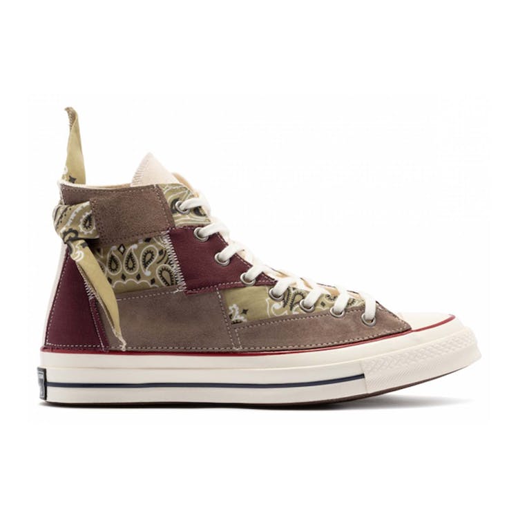 Image of Converse Chuck Taylor All-Star 70 Hi Paisley Patchwork Maroon