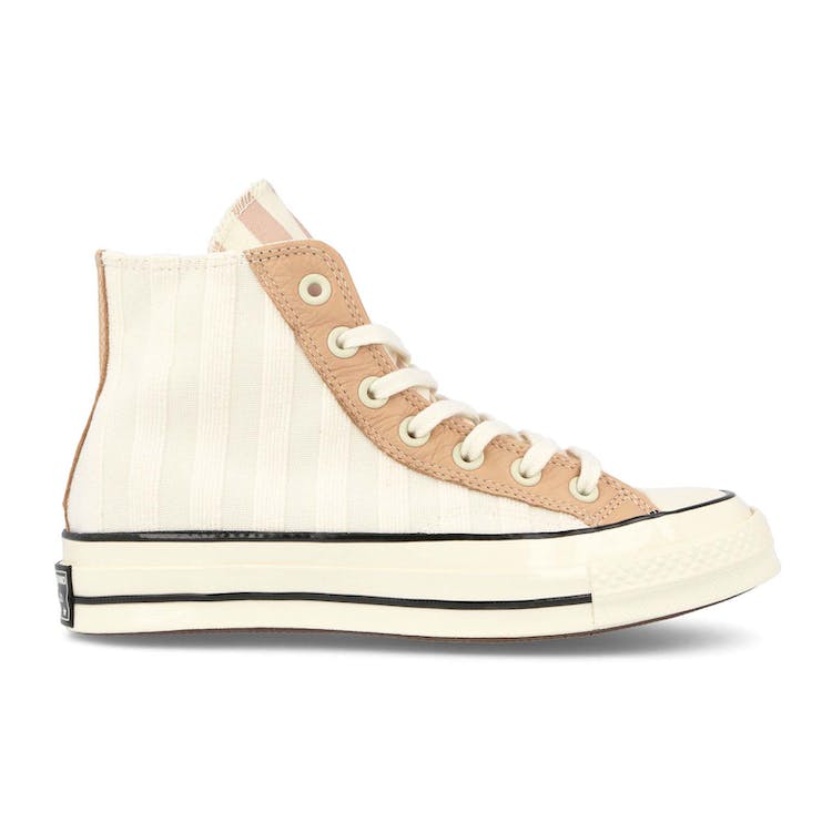 Image of Converse Chuck Taylor All-Star 70 Hi Striped Terry Cloth Egret Pink Clay (W)