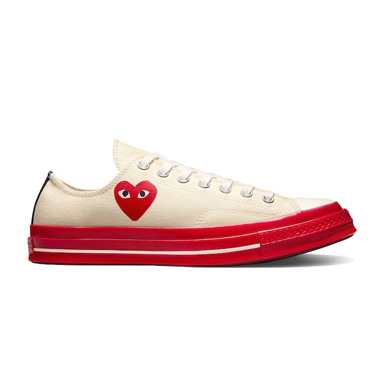 Image of Converse Chuck Taylor All-Star 70 Ox Comme des Garcons PLAY Egret Red Midsole