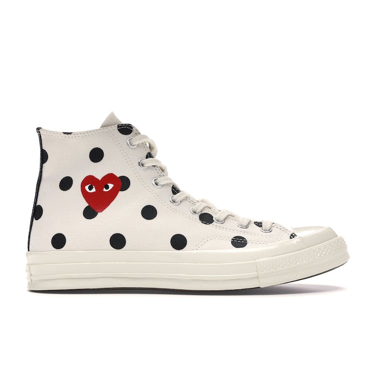 Image of Converse Chuck Taylor All-Star 70s Hi Comme des Garcons PLAY Polka Dot White