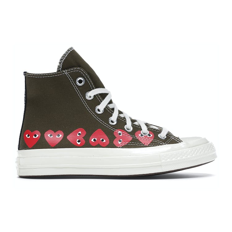 Image of Converse Chuck Taylor All-Star 70s Hi Comme des Garcons Play Multi-Heart Green