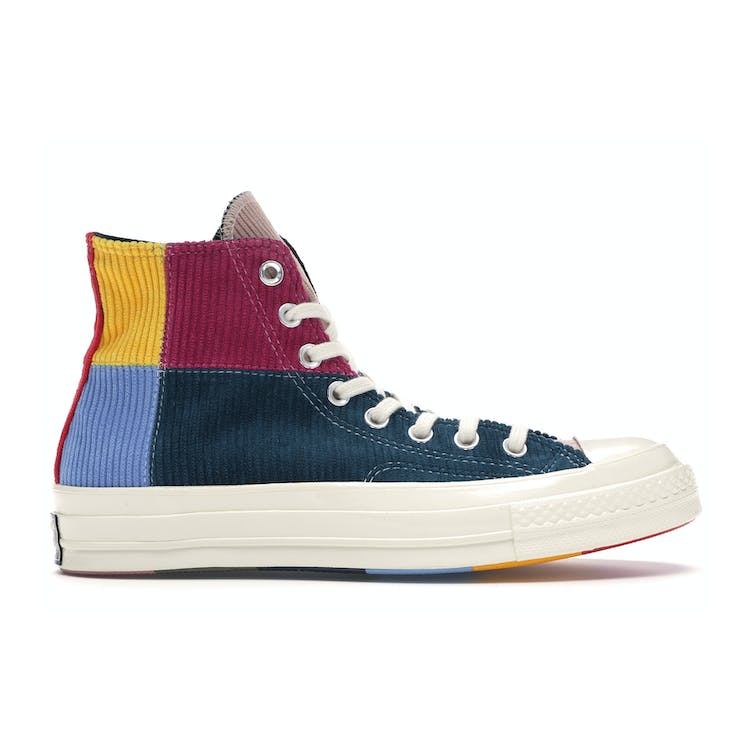 Image of Converse Chuck Taylor All-Star 70s Hi Corduroy Patchwork Gold Navy
