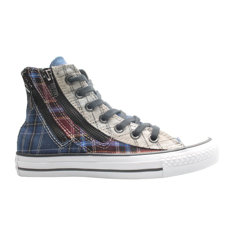 Image of Converse Chuck Taylor All-Star Double Zip Hi Red Blue Plaid (W)