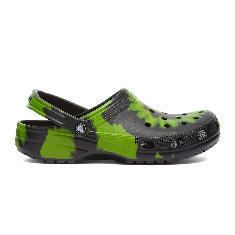 Image of Crocs Classic Clog Tie Dye Black Lime Punch