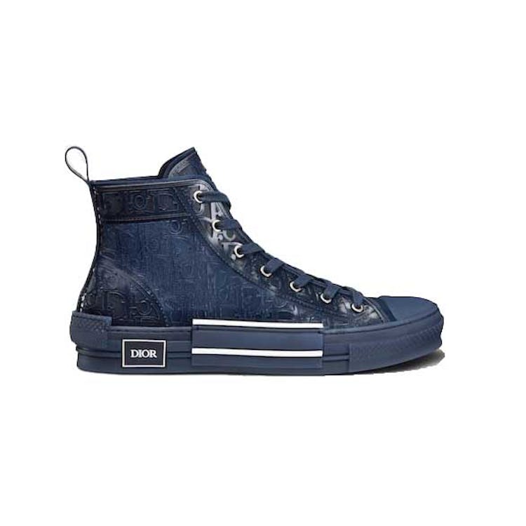Image of Dior B23 High Top Blue Raised Oblique