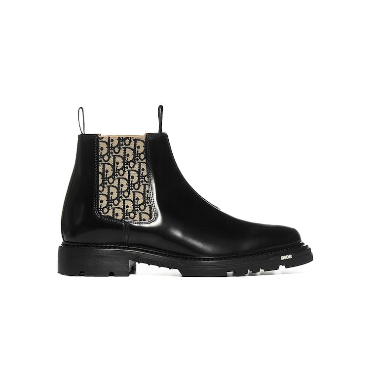 Image of Dior Explorer Chelsea Boots Black Beige Oblique