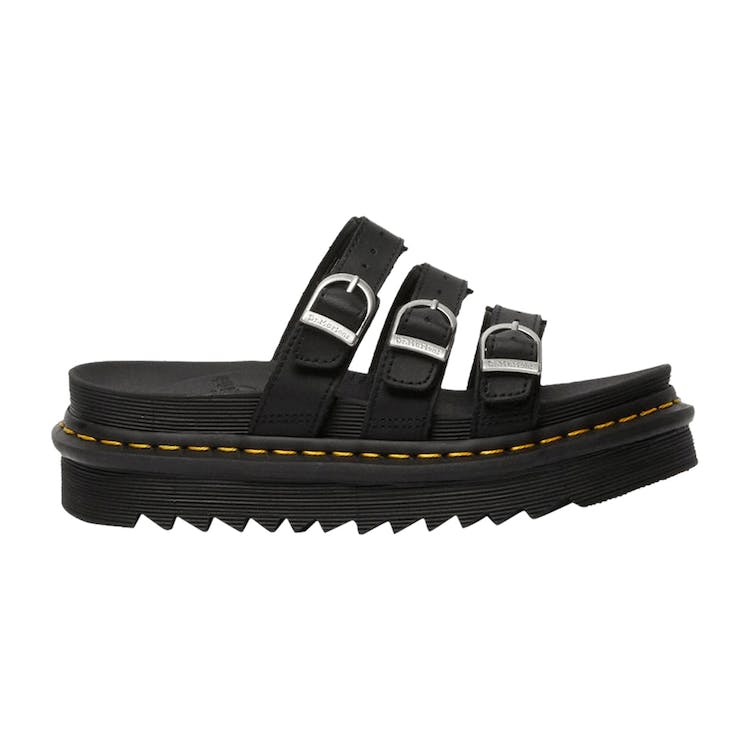 Image of Dr. Martens Blaire Leather Slide Black Hydro (W)