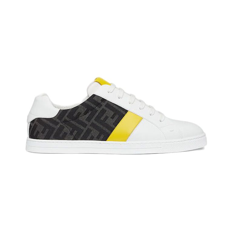 Image of Fendi Leather Low Top White Yellow