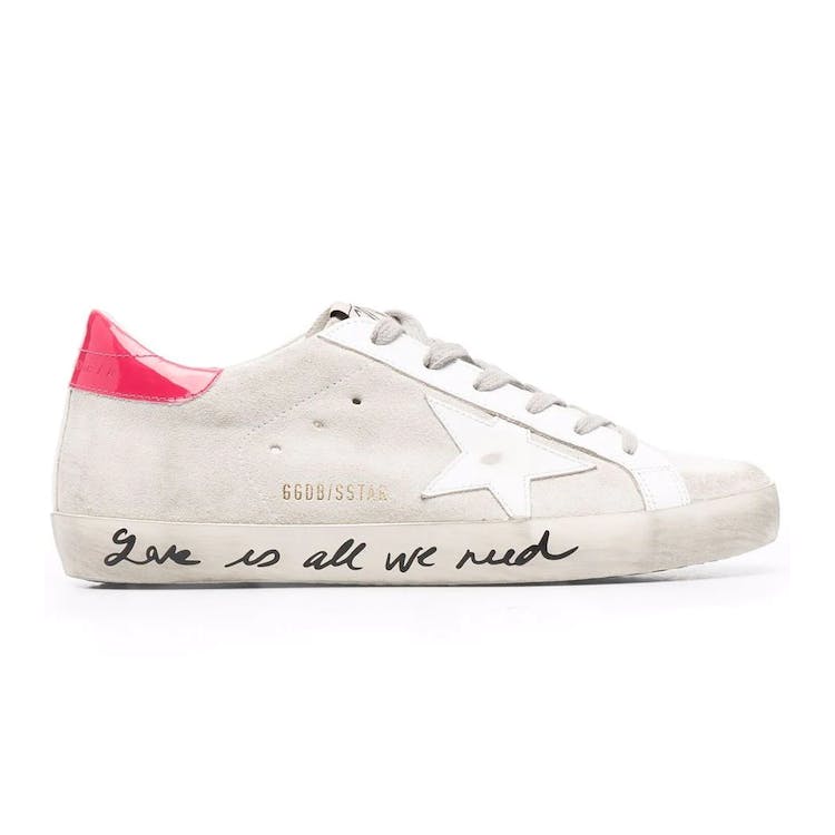 Image of Golden Goose Super-Star Love Is All We Need Grey Pink White (W)