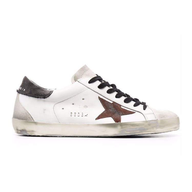Image of Golden Goose Super-Star White Brown Suede Patch