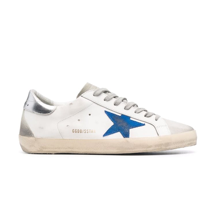 Image of Golden Goose Super Star White Elecctric Blue Silver
