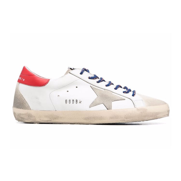 Image of Golden Goose Super-Star White Red Grey Suede