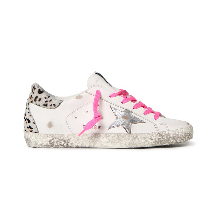 Image of Golden Goose Super Star White Silver Pink Leopard Print (W)