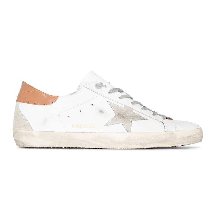Image of Golden Goose Super-Star White Vacchetta Tan Grey Suede Patch