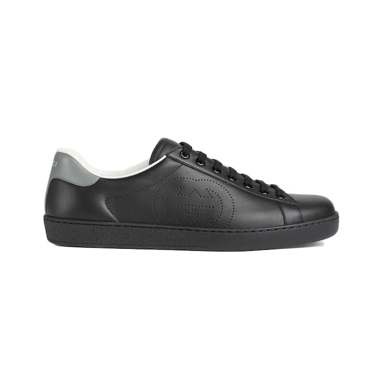 Image of Gucci Ace Perforated Interlocking G Black