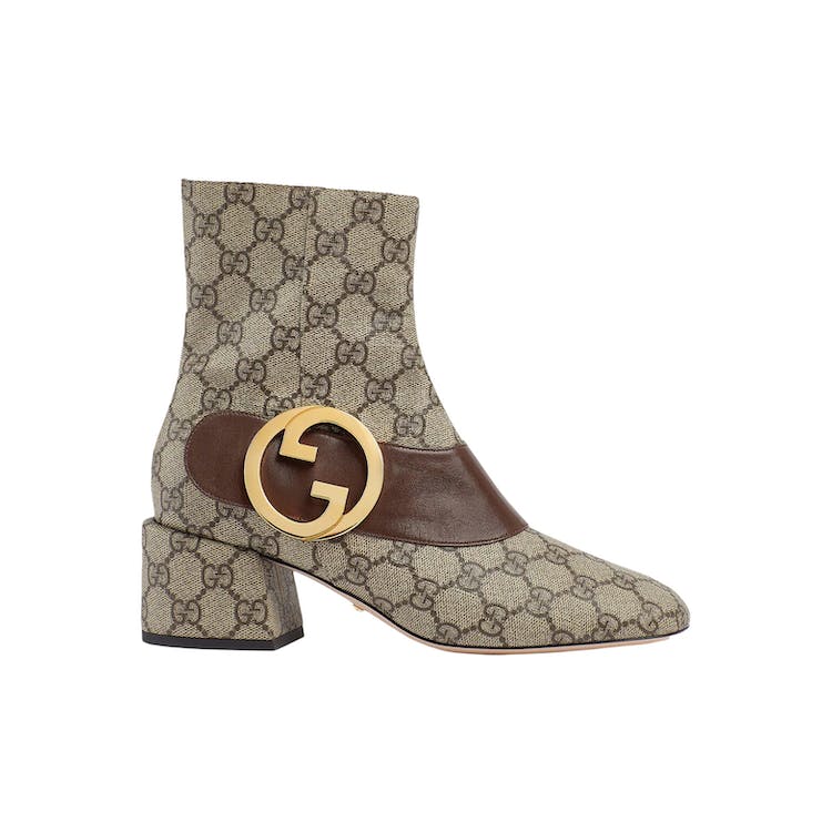 Image of Gucci Blondie Ankle Boot Beige GG Canvas