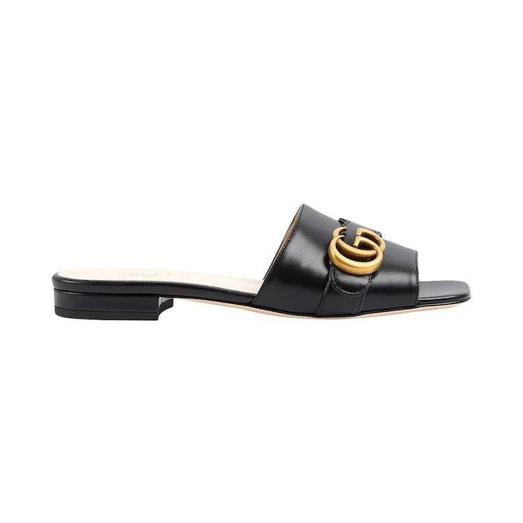 Image of Gucci GG Slide Sandal Black Leather