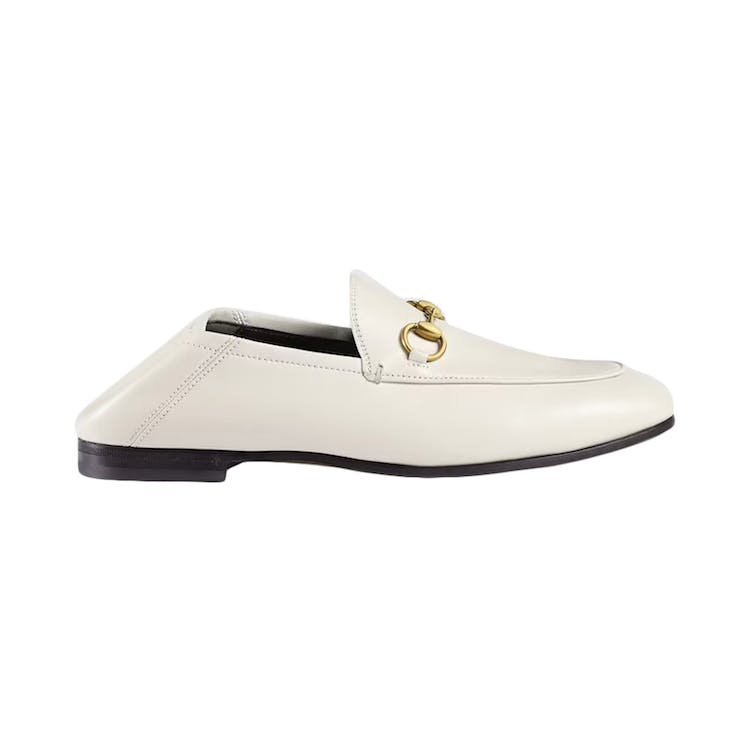 Image of Gucci Horsebit Slip On Loafer White Leather