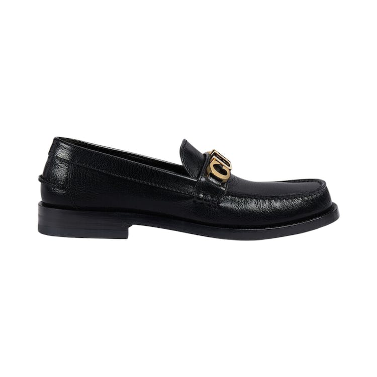 Image of Gucci Logo Loafers Black Leather