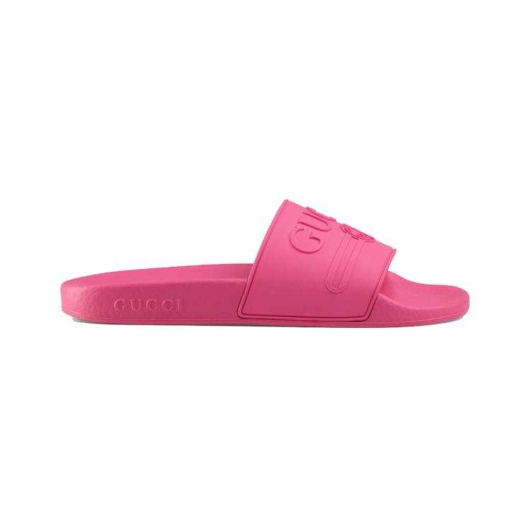 Image of Gucci Logo Slide Pink Rubber