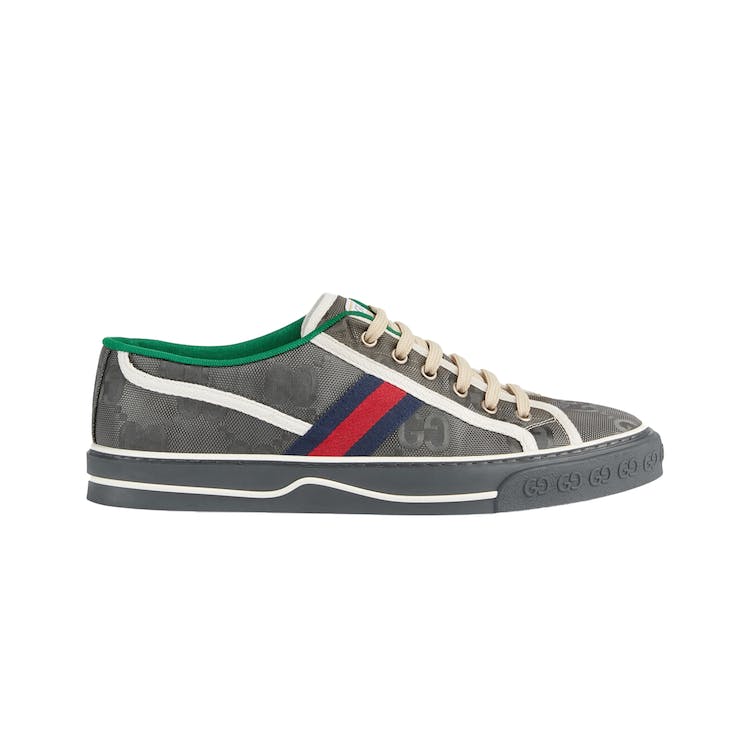 Image of Gucci Off The Grid Tennis 1977 Low ECONYL Dark Grey GG Blue Red White