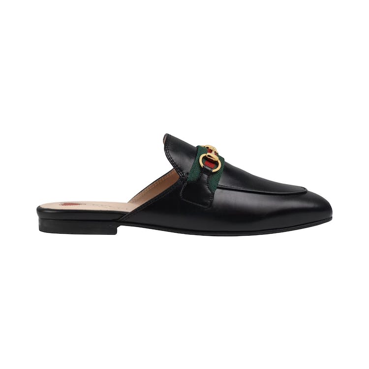 Image of Gucci Princetown Slipper Black Web Leather