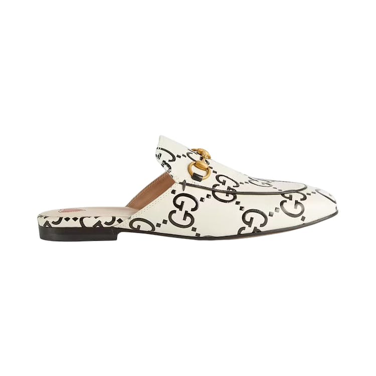 Image of Gucci Princetown Slipper White GG Debossed Leather