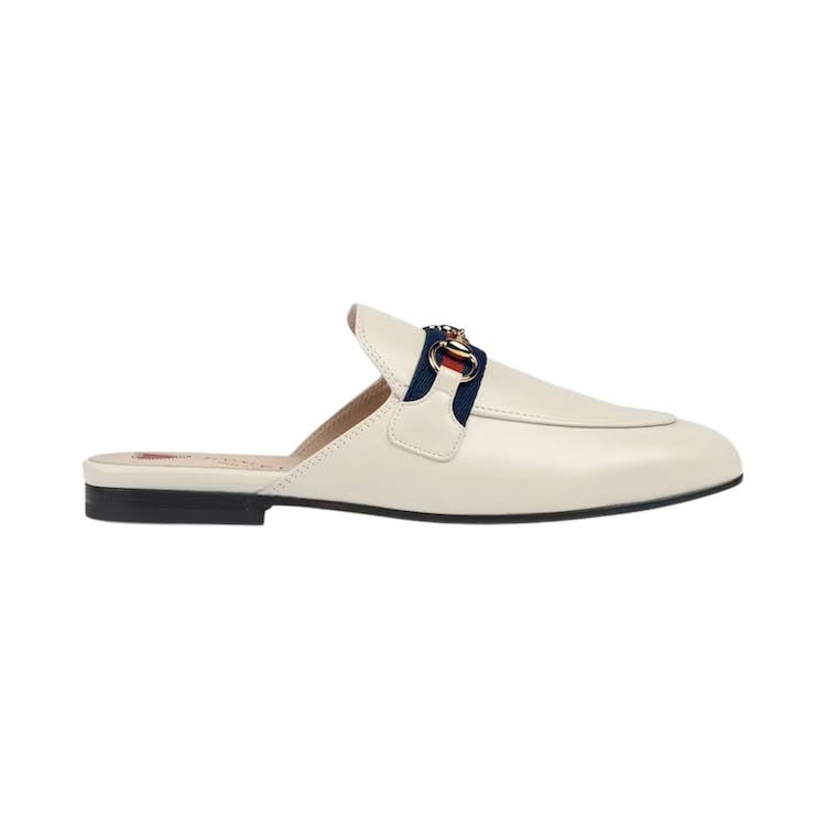 Image of Gucci Princetown Slipper White Web Leather