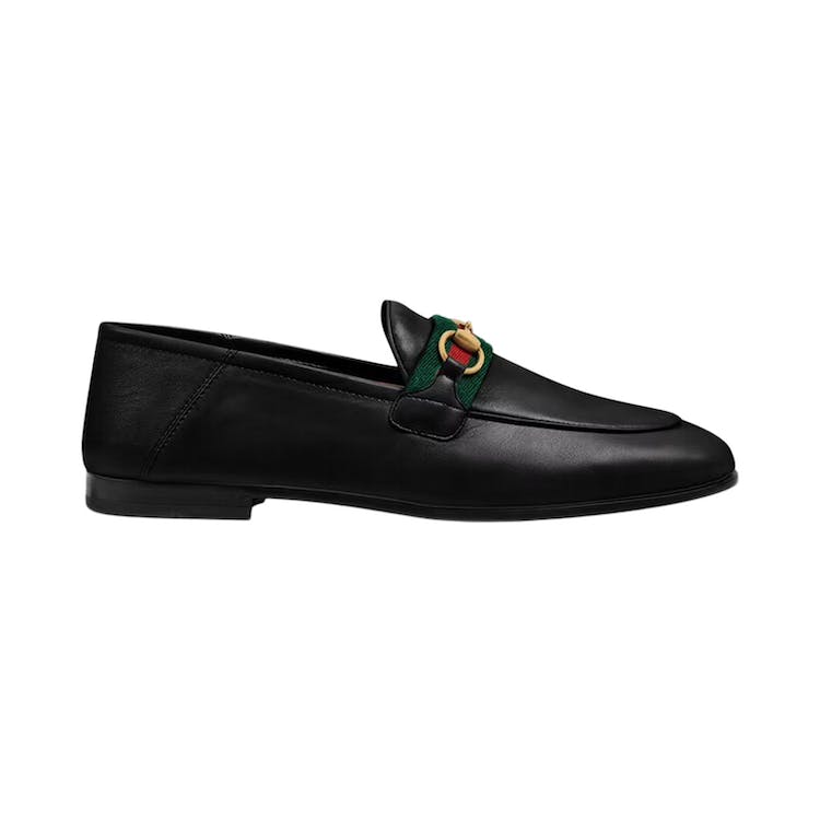 Image of Gucci Slip On Loafer with Web Black Leather