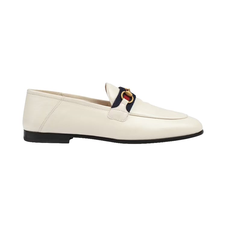 Image of Gucci Slip On Loafer with Web White Leather