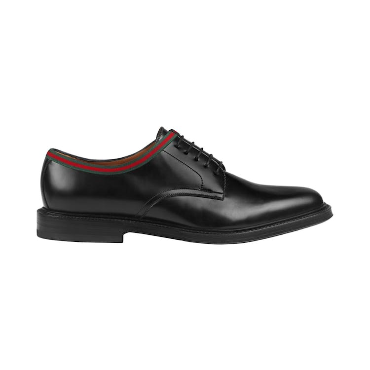 Image of Gucci Web Lace Up Black Leather