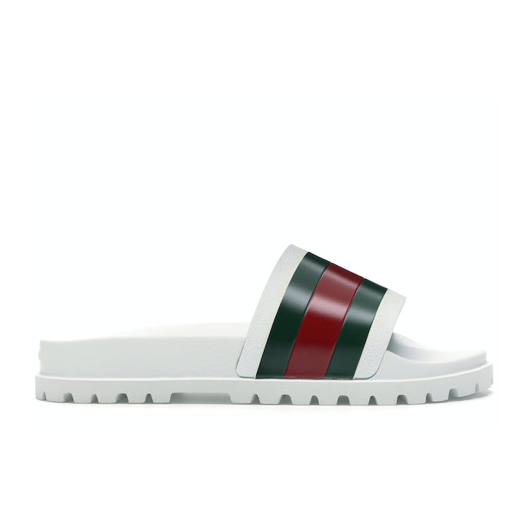 Image of Gucci Web Slide Sandal White